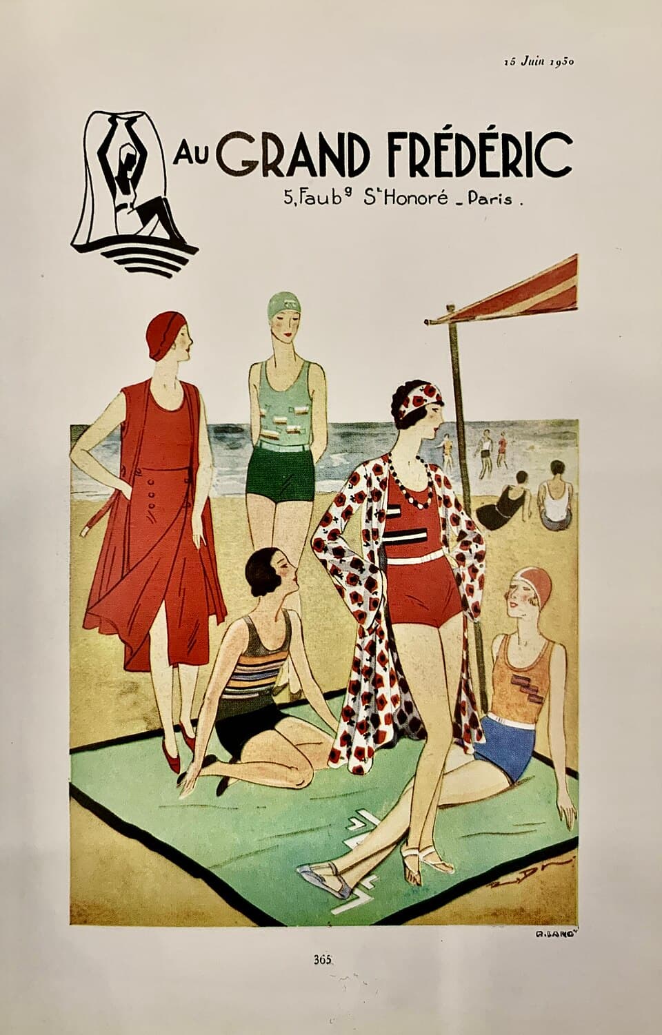 Advertisement for beachwear from Grand Frédéric, from Jardin des Modes, 1930 — 2023-10-01 15:35:00 , Unknown