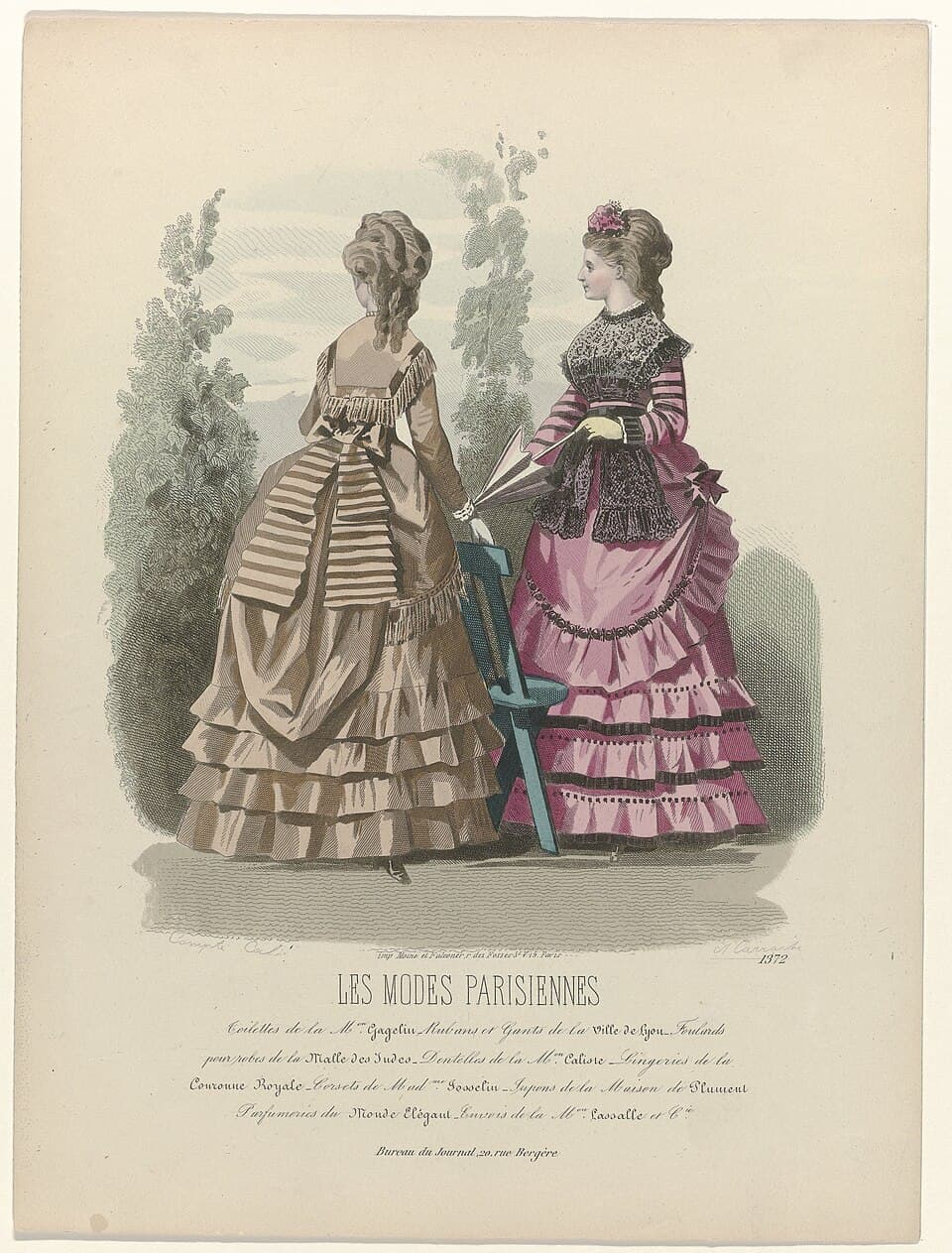 Een explosie van modetijdschriften Les Modes Parisiennes, ca. 1867, Pl. 1372 Toilettes de la Maison Gagelin (..), RP-P-2009-1530 — 2020-01-10 23:18:18 , Rijksmuseum